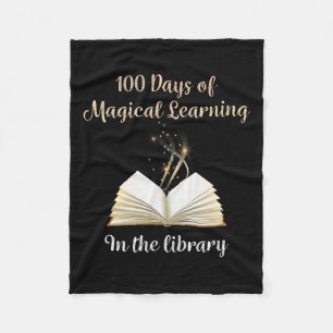 Day Of School Magical Library Learning Adventure Fleece Blanket