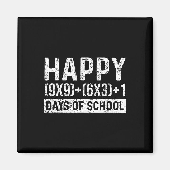Day Of School Math Teacher Student Vintage  Magnet (Front)