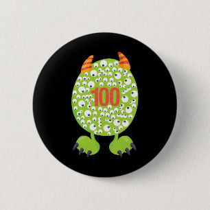 Day Of School Monster Happy 100 Days Kids Boy  2 Inch Round Button