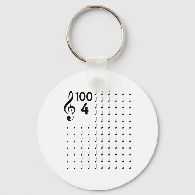 Day Of School Musical Notes Music Teacher  Keychain (Front)