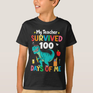 Day Of School My Teacher Survived 100 Days Boys Tr T-Shirt