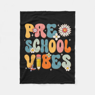 Day Of School Preschool Vibes Back To School Fleece Blanket