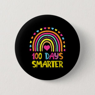 Day Of School Rainbow 100 Days Smarter Kindergarte 2 Inch Round Button
