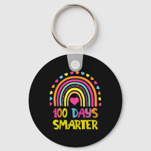 Day Of School Rainbow 100 Days Smarter Kindergarte Keychain