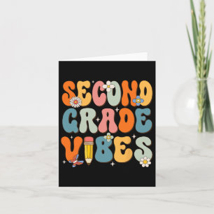 Day Of School Second Grade Vibes Back To School  Card