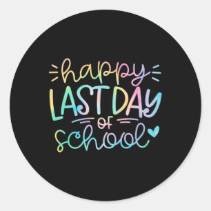 Day Of School Shirt Tie Dye School Graduation Gift Classic Round Sticker