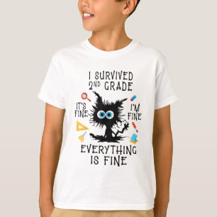 Day Of School Student Graduation I Survived 2nd Gr T-Shirt