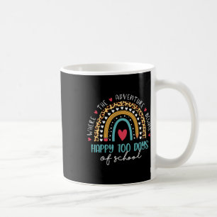 Day Of School Teacher 100 Days Rainbow Leopard Boh Coffee Mug