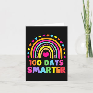 Day Of School Teacher - 100 Days Smarter Rainbow Card