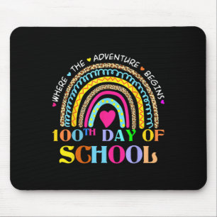 Day Of School Teacher - 100 Days Smarter Rainbow Mouse Pad