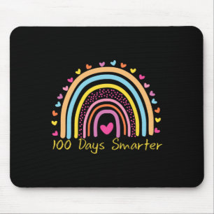 Day Of School Teacher 100 Days Smarter Rainbow Mouse Pad