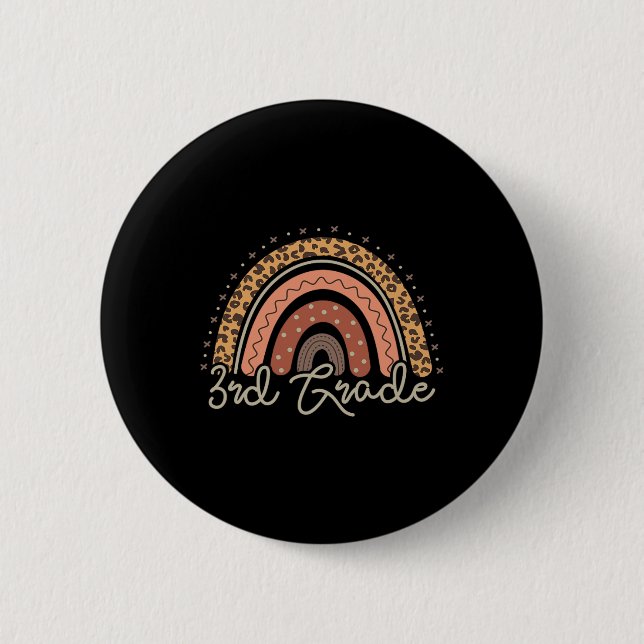 Day Of School Third Grade 3rd Back To School Teach 2 Inch Round Button (Front)