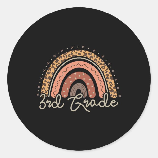 Day Of School Third Grade 3rd Back To School Teach Classic Round Sticker (Front)