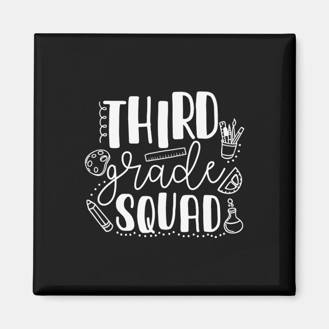 Day Of School Third Grade Squad Teacher  Magnet (Front)