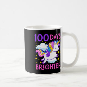 Day Of School Unicorn 100 Days Brighter Kindergart Coffee Mug