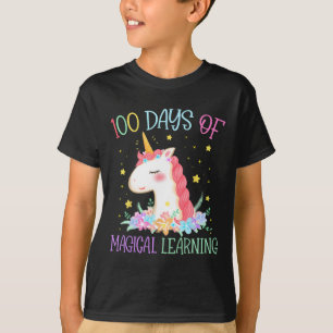 Day Of School Unicorn 100 Days Magical Learning Gi T-Shirt