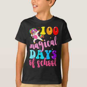 Day Of School Unicorn 100 Magical Days Teacher Gir T-Shirt