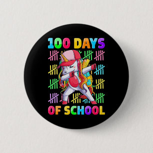 Day Of School Unicorn For Girls Kids Happy 100 Day 2 Inch Round Button