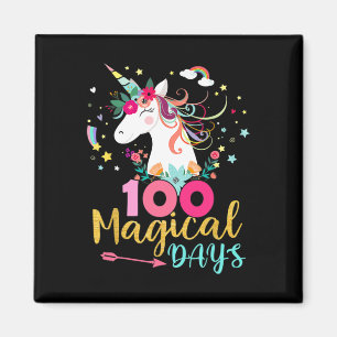 Day Of School Unicorn Girls 100 Magical Days Teach Magnet