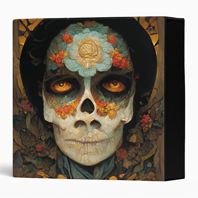 Day Of The Dead 1 Fantasy Skull Binder (Back/Spine)