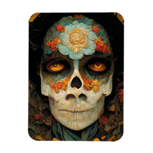 Day Of The Dead 1 Fantasy Skull Magnet
