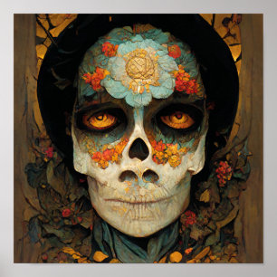 Day Of The Dead 1 Fantasy Skull Poster