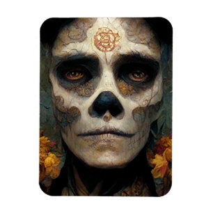 Day Of The Dead 3 Fantasy Skull Magnet