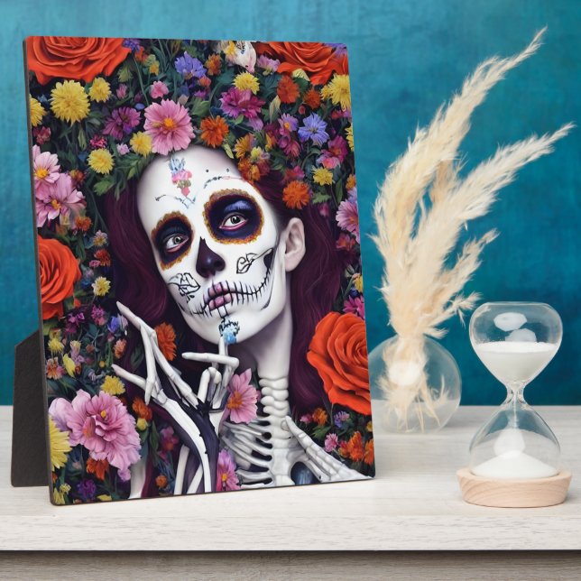 Day of the Dead AI generated art Plaque (Side)