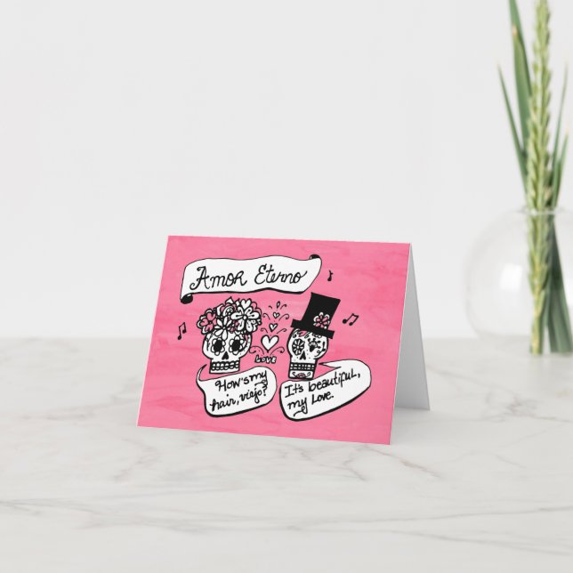 Day of the Dead "Amor Eterno" Dia de los Muertos Card (Front)