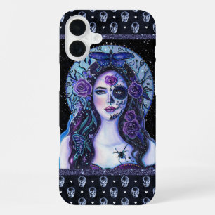 Day of the dead art by Renee Lavoie iPhone 16 Plus Case