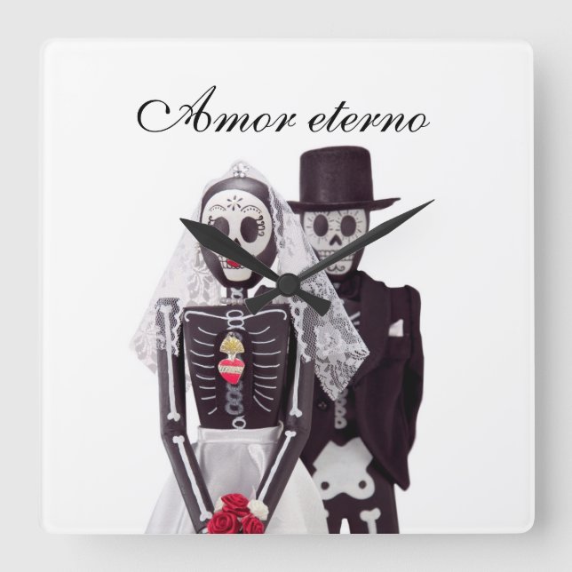 Day of the Dead Bride and Groom Clock (Front)