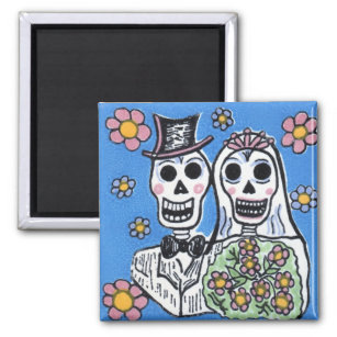 Day of the Dead Bride and Groom Magnet