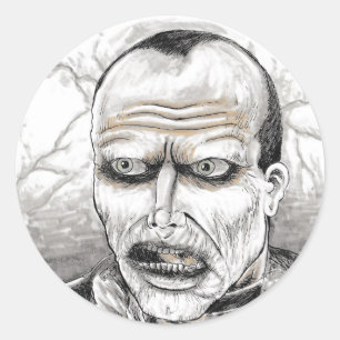 Day Of The Dead Bub Zombie Art Classic Round Sticker