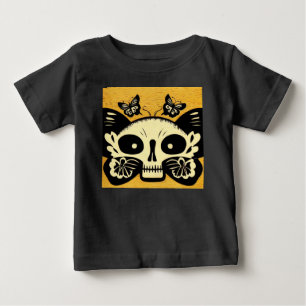 Day of the Dead Butterflies Woodcut 1 Baby T-Shirt