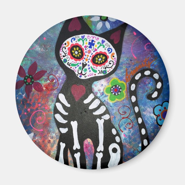 Day of the Dead Cat by Prisarts Magnet (Front)
