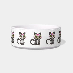 Day of the dead cat - Choose background color Bowl