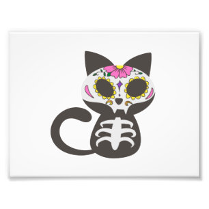 Day of the dead cat - Choose background color Photo Print