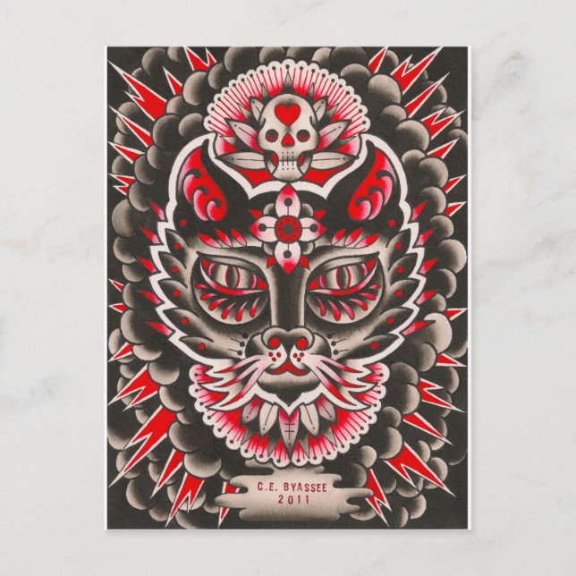 Day of the Dead Cat Postcard (Front)