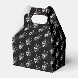 Day Of The Dead Cat Sugar Skull And Butterfly Favor Box