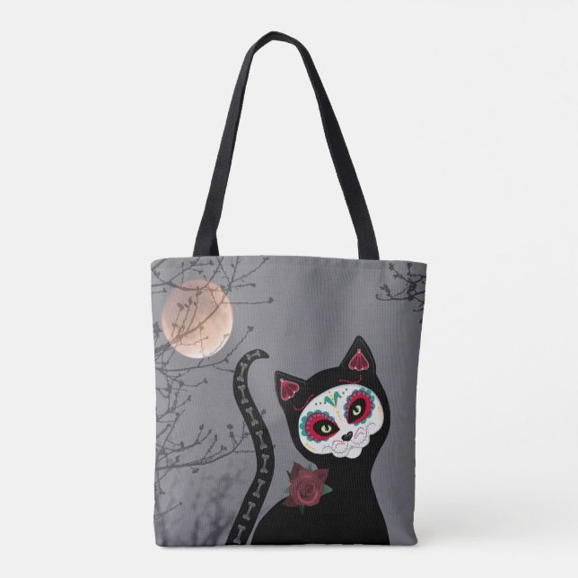 Day of the Dead Cat Tote Bag (Back)