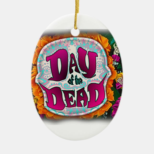 Day of the Dead Ceramic Ornament (Front)