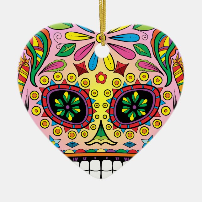 Day of the Dead Ceramic Ornament (Front)