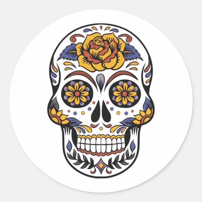 Day Of The Dead Classic Round Sticker (Front)