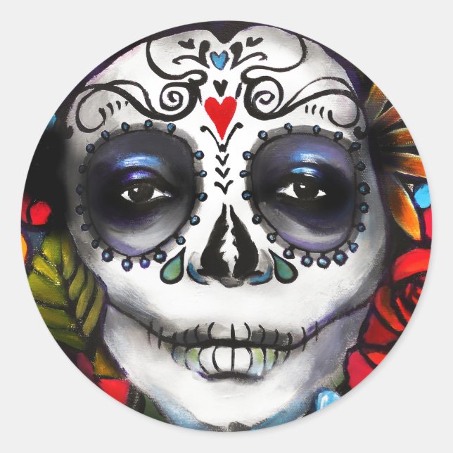 Day of the Dead Classic Round Sticker (Front)