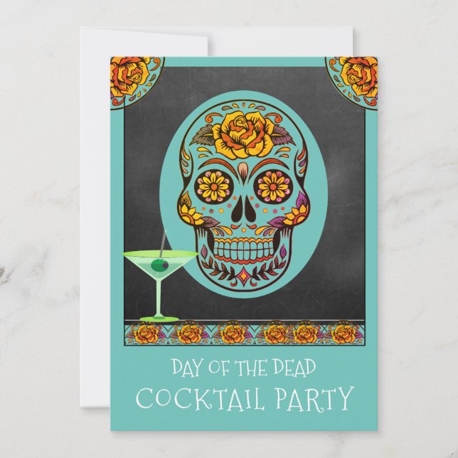 Day Of The Dead Cocktail Party Invitation (Front)