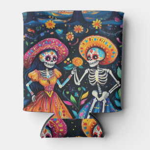 Day of the dead colorful design can cooler