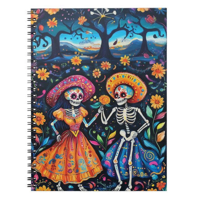 Day of the dead colorful design notebook (Front)