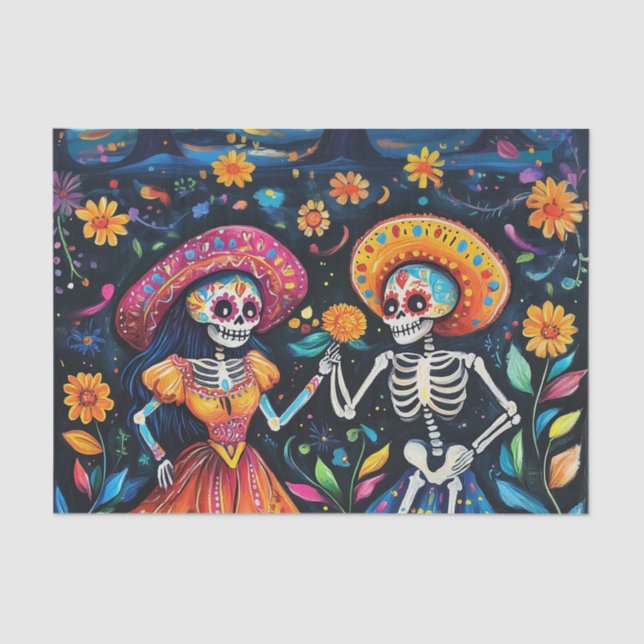 Day of the dead colorful design tissue paper (Front)