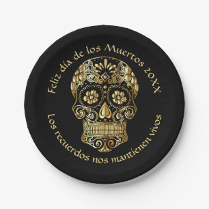 Day of The Dead - Customize Add Name & Message 7" Paper Plate