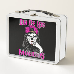 Day Of The Dead Dia De Los Muertos Sugar Skull Metal Lunch Box